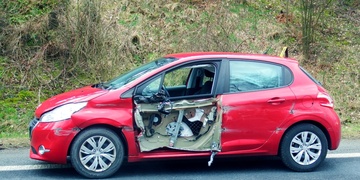 Díky srně si řidička vyrobila řez dveří