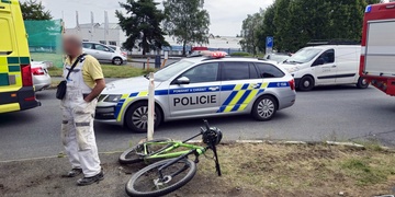 Střet osobního vozu s cyklistou
