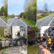 Děsivý střet kamionů zachytila palubní kamera