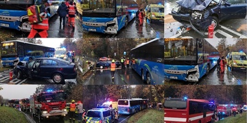 Čelní střet autobusu s osobním autem, ve kterém cestovala i sedmiletá holčička