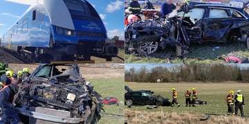 Vlak auto odhodil desítky metrů - aktualizováno