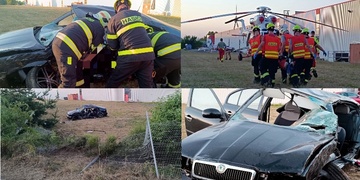 Děsivá nehoda - auto doslova přeletělo kruhový objezd