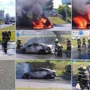 Požár auta zablokoval prakticky celou Plzeň