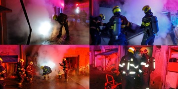 Noční požár garáže obývané bezdomovci