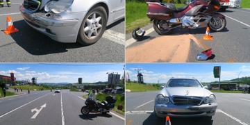 Řidička nedala přednost motorkáři