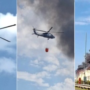 Obrovský požár uzavřel dálnici D5 - aktualizováno