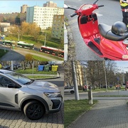 Střet auta se skútrem