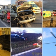 Několik vážných nehod najednou - vzlétal i vrtulník LZS