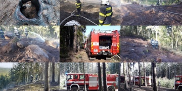 Lesní požár u přírodního parku Sedmihoří