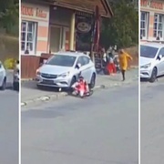 Auto bez řidiče na chodníku srazilo těhotnou ženu s kočárkem