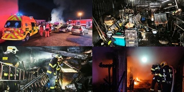 Požár skladů s hořlavinami