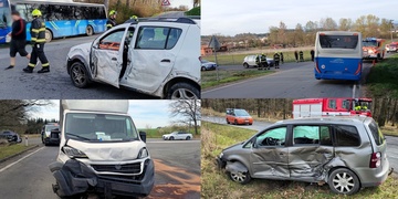 První řidič narazil do autobusu s dětmi, druhý nedal přednost dodávce