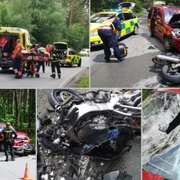 Čelní střet auta s motocyklem u Plzně