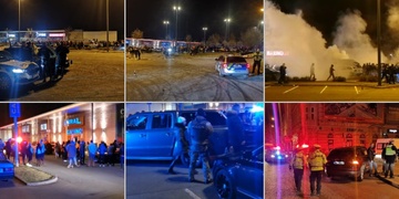 Noční řádění u Tesca - účastníci opakovaně slovně napadali a uráželi policisty