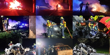 Po děsivé nehodě řidič ve vraku vozu uhořel