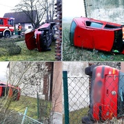 Auto proletělo plotem na zahradu domu
