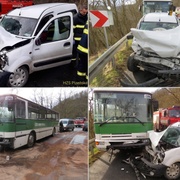 Srážka autobusu s osobním autem