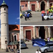 Mladý muž se vrhl z věže kostela, byl na místě mrtev
