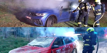 Hasiči vyjížděli ke dvěma značně podezřelým požárům vozů