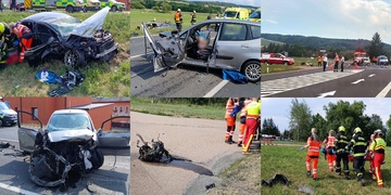 Vážná dopravní nehoda, více zraněných a na místě přistával vrtulník LZS