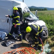 Vážná dopravní nehody dodávky balíkové služby