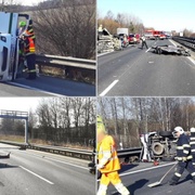 Havárie uzavřela dálnici D5 z Prahy na Plzeň
