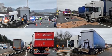 Vážná dopravní nehoda kamionu na dálnici D5