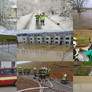 Někde záplavy a jinde zase sněžení - hasiči se dnes nezastavili