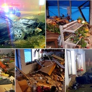 Opilý ujížděl policii a skončil uvnitř obchodu