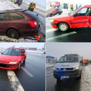 Po střetu skončilo auto v příkopu