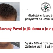 Pohřešovaný Pavel je již doma a je v pořádku