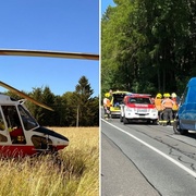 Střet motocyklu s dodávkou