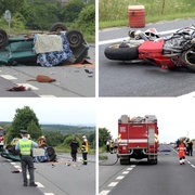 Dva mrtví, motorkář i řidička – , 